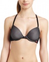 Josie by Natori Women's Jetset T-Back Front Close Contour Bra, Black/Grey, 36DD