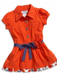 GUESS Kids Girls Baby Girls Flower Dress (12-24M), ORANGE (12M)