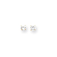 14K Yellow Gold 3mm CZ Earrings