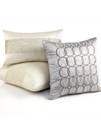 Coordinating perfectly with the Calligraphy bedding collection, this decorative pillow from Hotel Collection features an embroidered arabesque design for a sophisticated appeal.