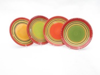 Certified International Hot Tamale Salad/Dessert Plate, Set of 4 Assorted Designs