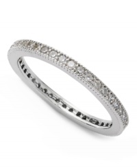 Simply elegant. This band ring from B. Brilliant is crafted in sterling silver with cubic zirconia accents adding a lustrous touch. Size 6, 7 and 8.