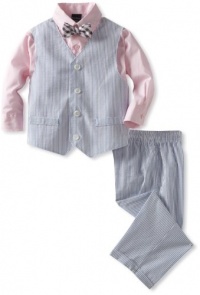 Nautica Dress Up Boys 2-7 Seersucker Stripe Vest Set, Light Blue, 6