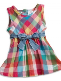 GUESS Kids Girls Sleeveless Plaid Dress with Bloomers (0 , PLAID (6/9M)