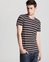 A blurry stripe design separates this refined Burberry Brit tee from the pack.