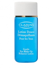 Gentle Eye Makeup Remover Lotion. This refreshing floral-based lotion soothes and softens skin while gently removing eye makeup. Refreshes tired, irritated eyes. Helps strengthen lashes. Formulated to be as gentle as eyedrops. It is suitable for those with sensitive eyes and contact lens wearers. 4.2 oz. Made in France. 