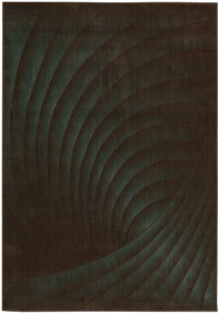 Nourison Zanibar Solid Wave Brown/Teal 5.6-Feet by 7.5-Feet Polyacrylic Area Rug