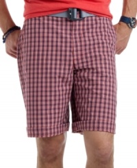 Cool and classic. Polished style with these flat-front shorts from Izod give you a sophisticated, casual look everyone will envy.