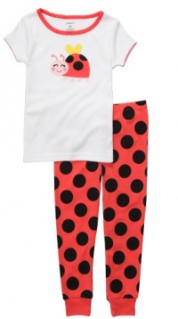 Carters Toddler 2−pc. Dot Lady Bug Pajama Set WHITE/RED 4T