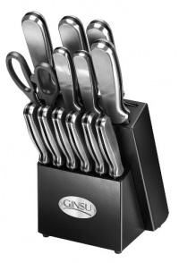 Ginsu 4825 14-Piece Stainless Steel Knife Set,  with Black Block