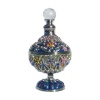 Indigo Blue Moroccan Style Perfume Bottle Swarovski Crystals Floral French PERFUME FIGURINE