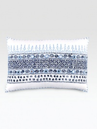 EXCLUSIVELY AT SAKS.COM. During block printing, the tables are covered with a white cotton cloth where the printers test the blocks. The inspiration for these pillows are the random combinations created over days of printing.55% linen/45% cottonHand-stitched edging with mirror accentsConcealed zip closure12 X 18Imported 