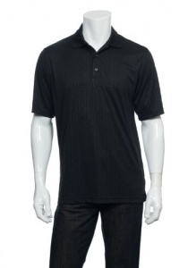 Greg Norman for Tasso Elba Men's Black Checked Polo Shirt