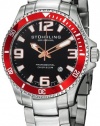 Stuhrling Original Men's 395.33TT11 Aquadiver Regatta Champion Professional Diver Swiss Quartz Date Red Bezel Watch