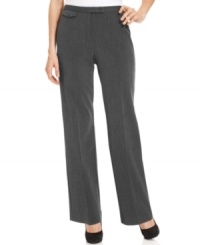 For a chic and sleek look, snag JM Collection's straight leg plus size pants, enhanced by a built-in slimming panel-- they're an Everyday Value!