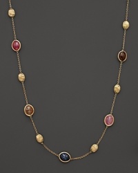 Multicolored sapphires make a timeless statement on Marco Bicego's Siviglia necklace, crafted in 18 karat yellow gold.