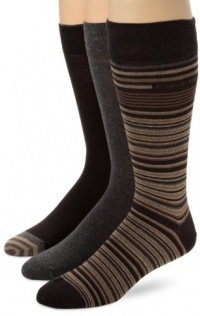 Calvin Klein Men's 3 Pack Stripe Crew Socks