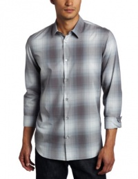 Calvin Klein Sportswear Men's Long Sleeve Large Ombre Plaid Poplin