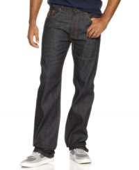 These sleek dark denim jeans by Rocawear are great for kicking it at happy hour or at home.