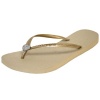 Havaianas Golden Sand Slim Crystal Heart Flip Flop 4/5