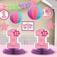 1st Birthday Girl Decorating Kit Party Supplies