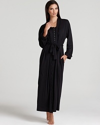 In elegant basic black, you will reach for this Eileen West robe again and again. Slip it on over the matching nightgown or anything else in your sleepwear wardrobe.