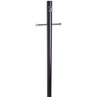 Design House 501932 Black Lamp Post with Cross Arm and Electrical Outlet