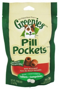 Greenies Pill Pockets Tablets, Beef Flavor, 3.2-Ounce