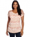 Lucky Brand Women's Plus-Size Jodi Chevron Stripe Top