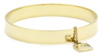 Anne Klein Bright Links Gold-Tone Circular Enamel Bangle Bracelet