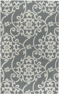 Area Rug 3x5 Rectangle Transitional Silver Gray Color - Surya Cosmopolitan Rug from RugPal