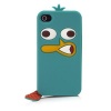 Disney IP1657 Character Suit Silicone Case for iPhone 4/4S - 1 Pack - Retail Packaging - Perry