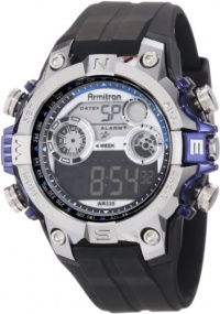 Armitron Men's 40/8251BLU Round Metalized Blue Accented Digital Sport Watch