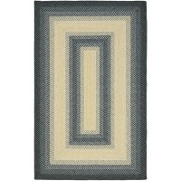 Safavieh Braided Collection BRD311A Black, Grey, and Yellow Braided Area Rug, 4 Feet by 6 Feet (4 Feet x 6 Feet)