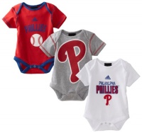 MLB Infant Philadelphia Phillies 3 Piece Bodysuit Set (Multi, 12mos)