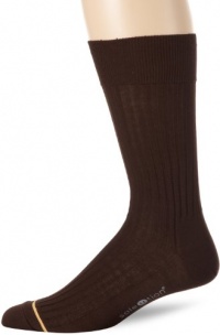 Gold Toe Men's Mercerized English Rib Non Elastic, Brown, Large