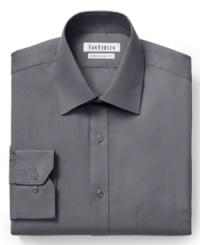 Add a bold tie to this subtly refined Van Heusen dress shirt for a powerful statement in the boardroom.