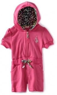 Baby Phat - Kids Baby-girls Newborn Terry Hooded Romper, Pink, 0-3 Months