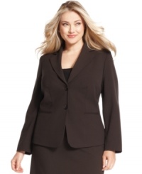 Tahari by ASL presents a plus size blazer that easily works into your office wardrobe. Pair it with the matching skirt or contrast it with trousers already in your closet.