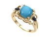 Carlo Viani® 14K Yellow Gold Blue Turquoise Ring with Blue Sapphire Size 7