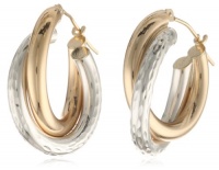 Bonded 14k Gold and Sterling Silver Two-Tone Hoop Earrings