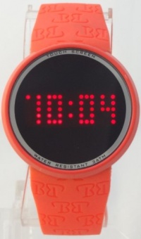 LED TOUCH SCRREN Digital Watch Time N Calender Red Plastic Band