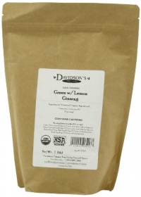 Davidson's Tea Bulk, Green with Lemon Ginseng, 16-Ounce Bag