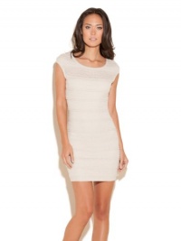 GUESS Daphne Cap-Sleeve Dress, VIENNA BEIGE (MEDIUM)