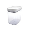 The perfect pet food container for your fuzzy friend, with rounded corners for easy pouring and a simple pop-up lid, keeps your kitchen organized and running smoothly.