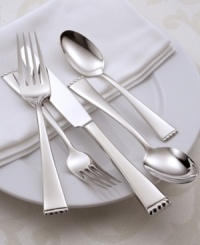 Pearl-inspired beading accents the straight tips of angular utensils. Polished to a mirror-like sheen, the Classic Pearl 5-piece place settings grace tabletops with ladylike sophistication.