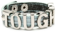 BCBGeneration Mint Cobra and Silver Tone Tough Love Affirmation Bracelet