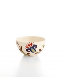 Hand painted with folksy florals, the Jardin fruit bowl delivers colorful fresh-for-spring style and everyday durability.