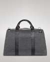 The distinguished Wayne duffel gets you to and from the office with signature Jack Spade aplomb, a fine everyday complement to your rakish attire that's flexible and spacious enough for overnight trips, too. Featuring a plethora of organization pockets on the inside and out to maintain your busy lifestyle.