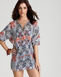 Hit the beach in bohemian style with the Joie a la Plage Luka paisley cover-up--part hippie, part world traveler.